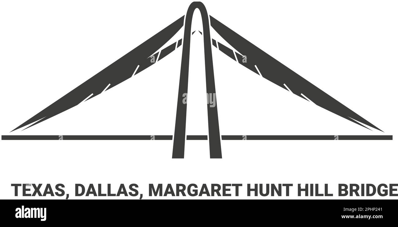 USA, Texas, Dallas, Margaret Hunt Hill Bridge, Reise-Wahrzeichen-Vektor-Illustration Stock Vektor