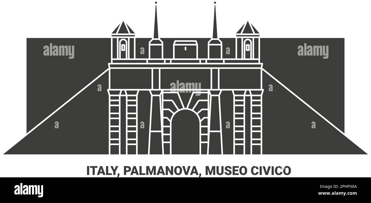 Italien, Palmanova, Museo Civico Reise-Wahrzeichen-Vektordarstellung Stock Vektor