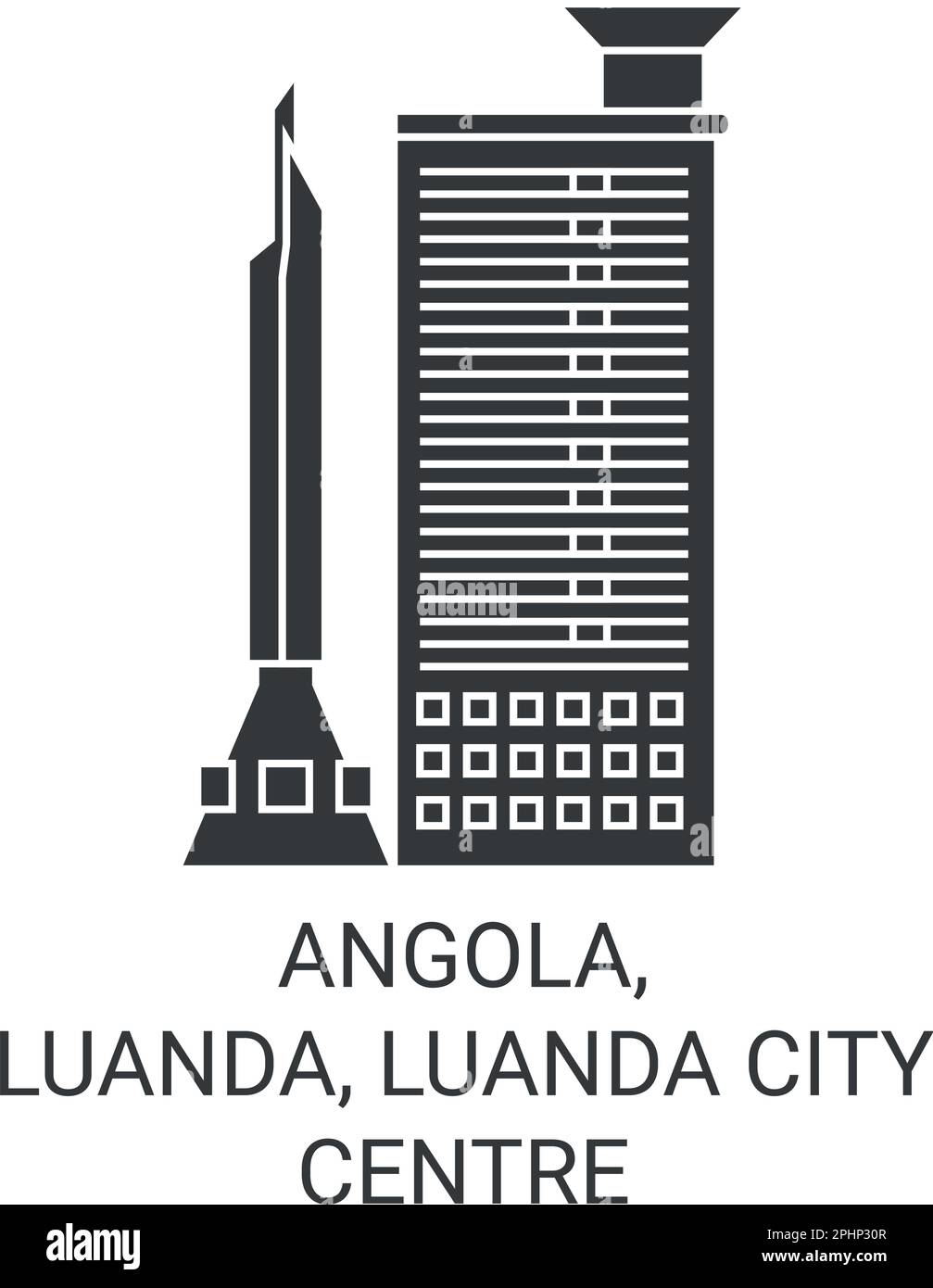 Angola, Luanda, Luanda City Centre reisen Wahrzeichen Vektordarstellung Stock Vektor