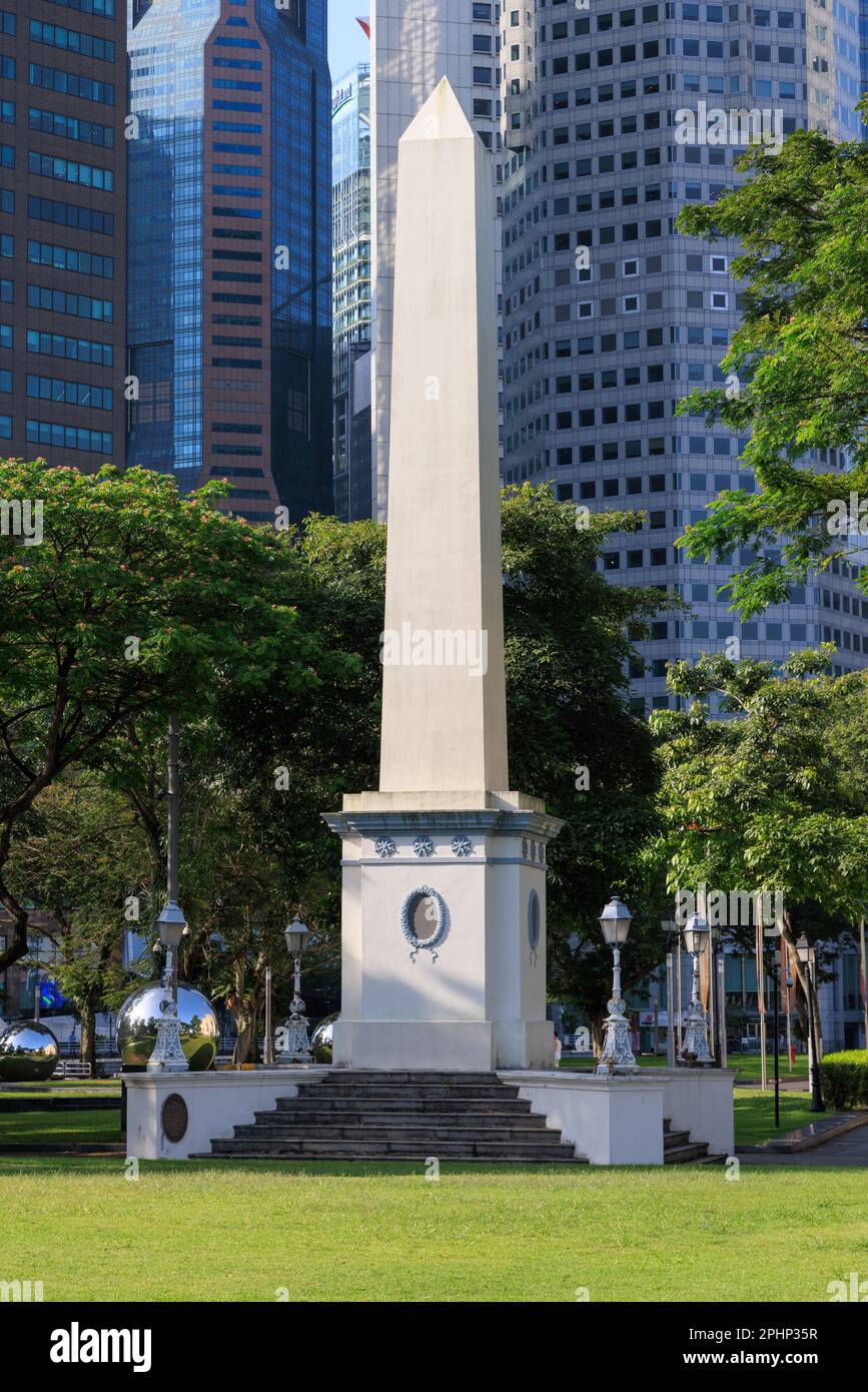 Dalhousie Obelisk, Kaiserin Rasen, Singapur Stockfoto
