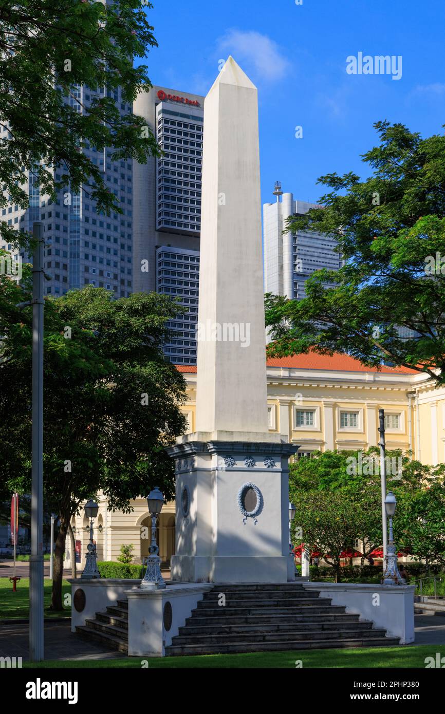 Dalhousie Obelisk, Kaiserin Rasen, Singapur Stockfoto