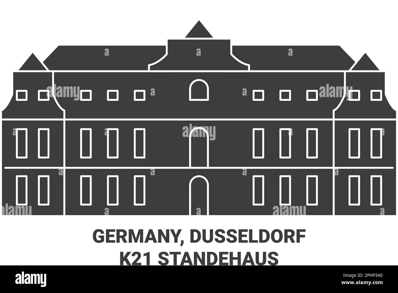 Deutschland, Düsseldorf, K Standehaus Travel Landmark Vektordarstellung Stock Vektor