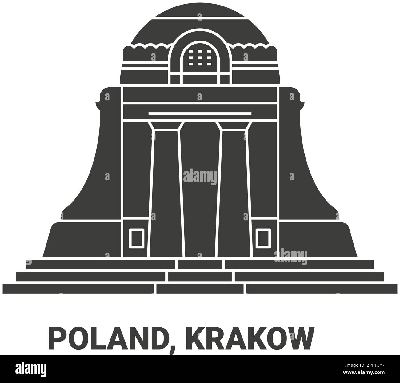 Polen, Krakau, Reise-Wahrzeichen-Vektordarstellung Stock Vektor