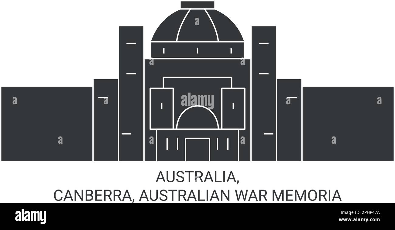 Australien, Canberra, Australian war Memoria Reise Landmark Vector Illustration Stock Vektor