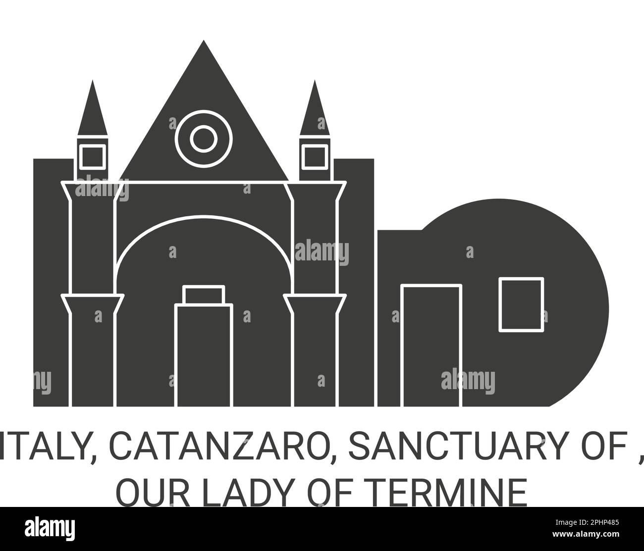 Italien, Catanzaro, Sanctuary of , Our Lady of Terminens Reise-Wahrzeichen-Vektordarstellung Stock Vektor Italien, Catanzaro, Sanctuary of , Our Lady of Terminens Reise-Wahrzeichen-Vektordarstellung Stock Vektor