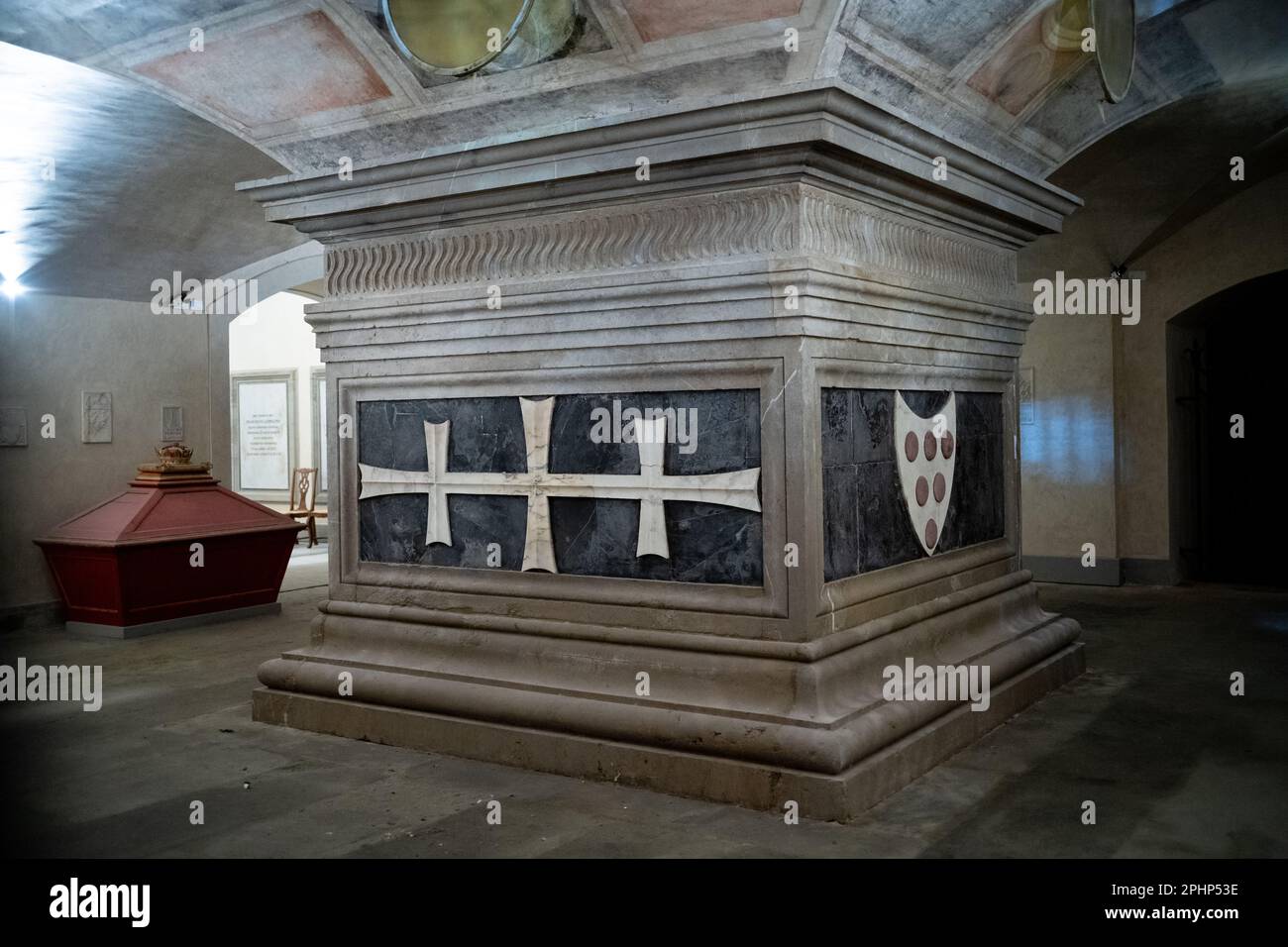 Verrochios Grab von Cosimo dem Ältesten in der Krypta der Kirche San Lorenzo, Florenz Stockfoto