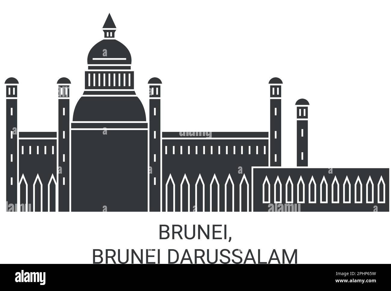 Brunei, Brunei Darussalam Reise-Wahrzeichen-Vektordarstellung Stock Vektor
