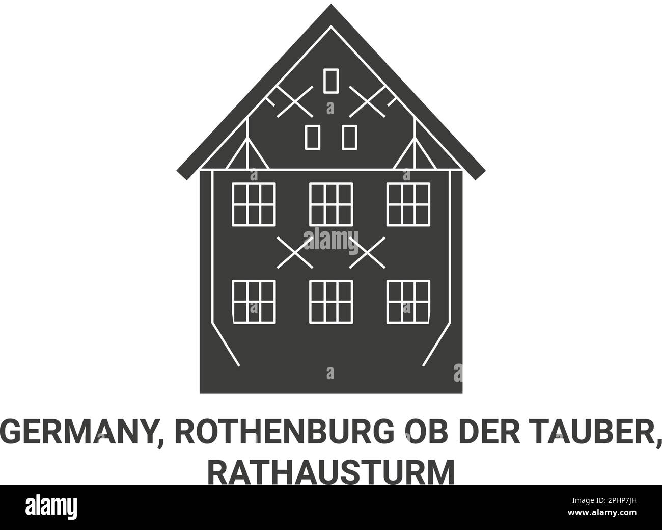 Deutschland, Rothenburg ob der Tauber, Rathausturm travel Landmark Vector Illustration Stock Vektor