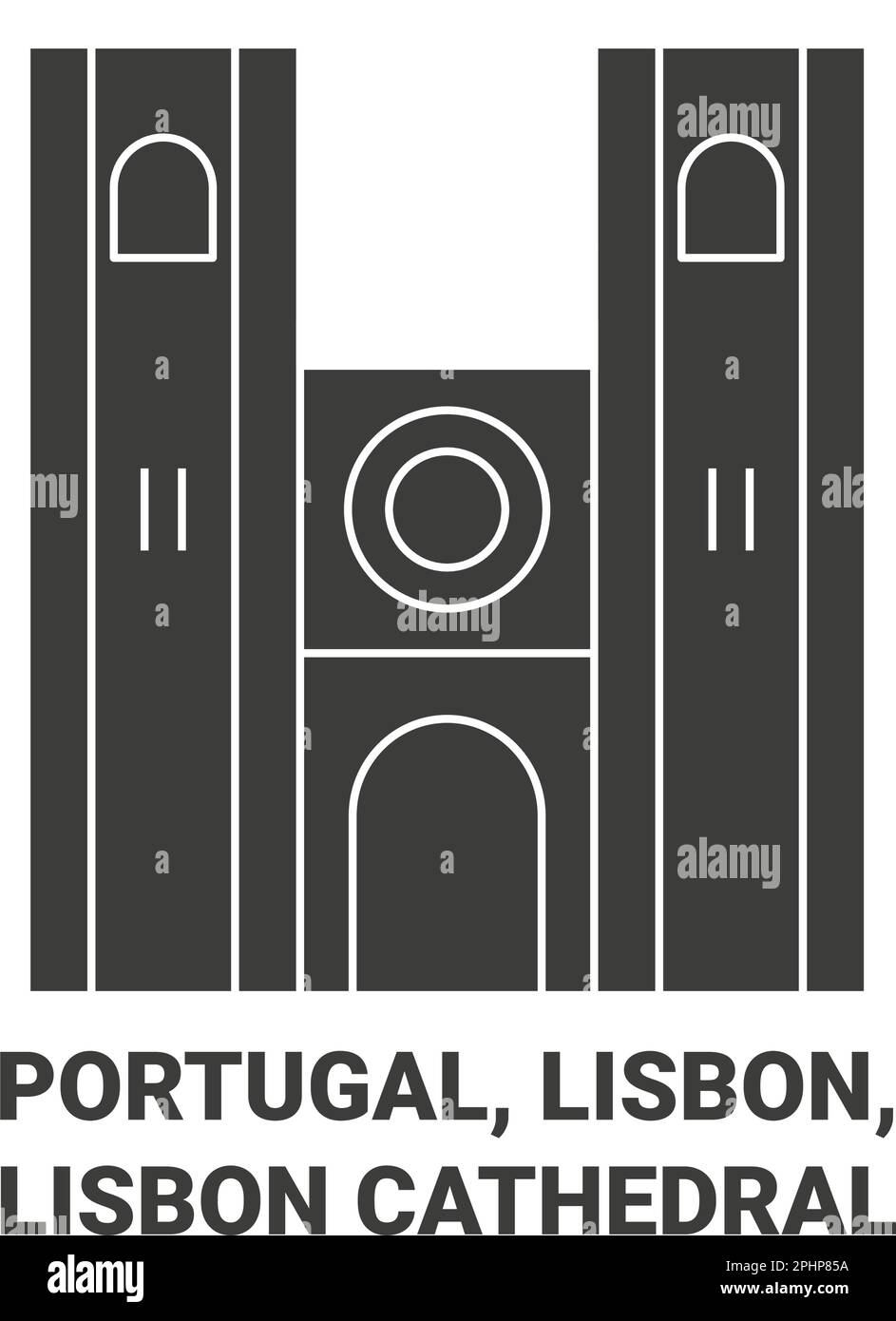 Portugal, Lissabon, Lissabon Kathedrale von Lissabon reisen Wahrzeichen Vektordarstellung Stock Vektor