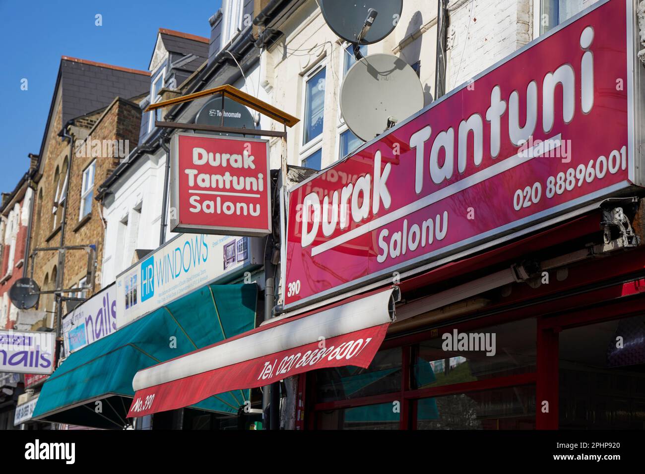 Türkisches Restaurant Durak Tantuni, West Green Road, Duckett's Green, Harringay Ladder, London Borough of Haringey, England, Großbritannien. Stockfoto