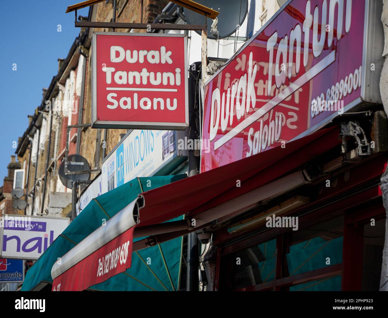 Türkisches Restaurant Durak Tantuni, West Green Road, Duckett's Green, Harringay Ladder, London Borough of Haringey, England, Großbritannien. Stockfoto