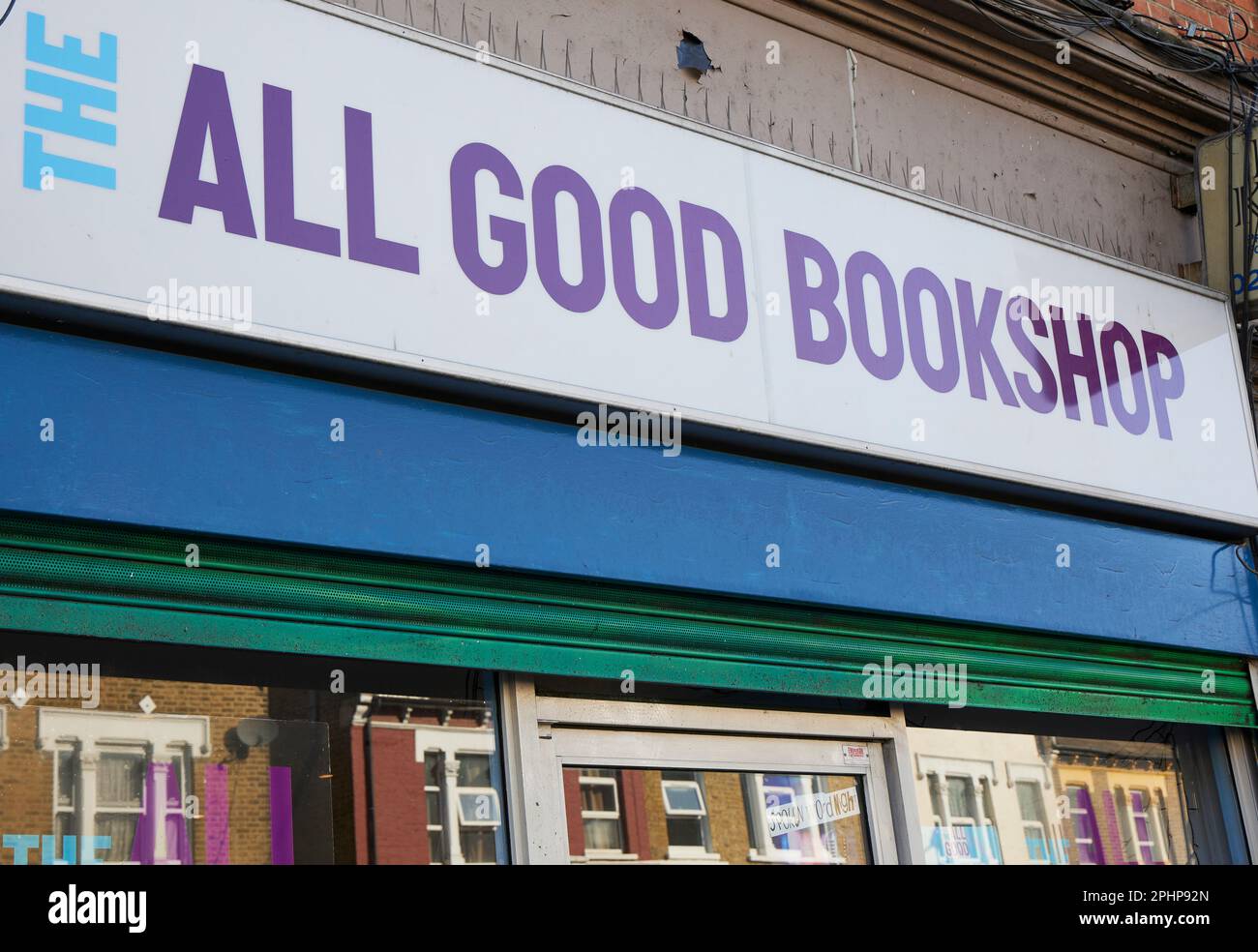 Unabhängige Buchhandlung All Good Bookshop, Turnpike Lane, Harringay Ladder, London Borough of Haringey, England, Großbritannien. Stockfoto
