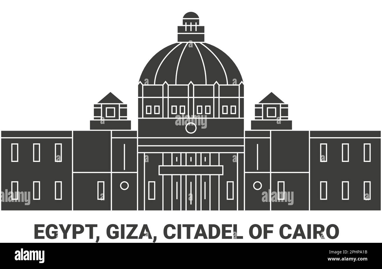 Ägypten, Gizeh, Zitadelle von Kairo, Reise-Wahrzeichen-Vektordarstellung Stock Vektor