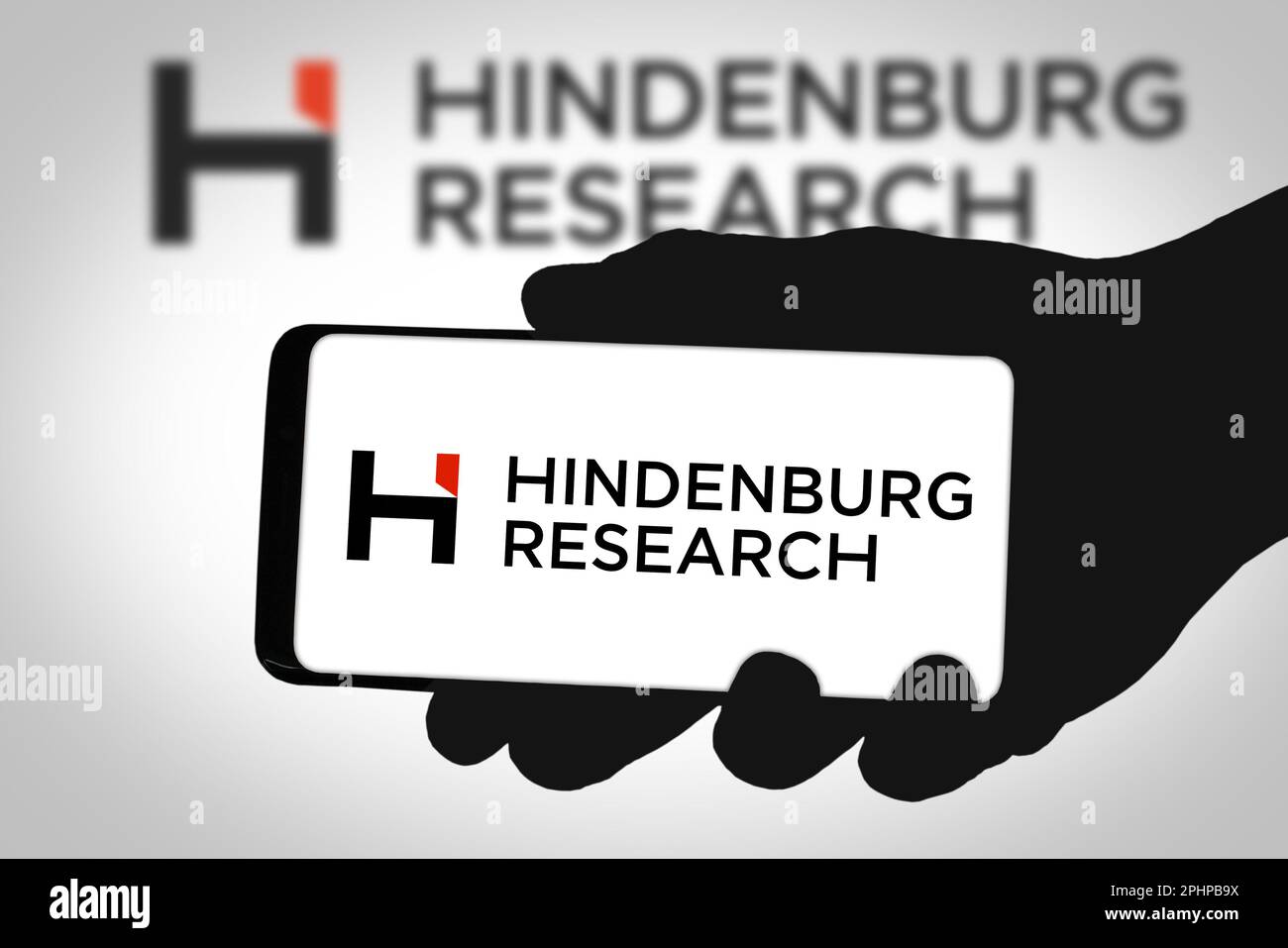 Smartphone-Anwendung Hindenburg Research Stockfoto