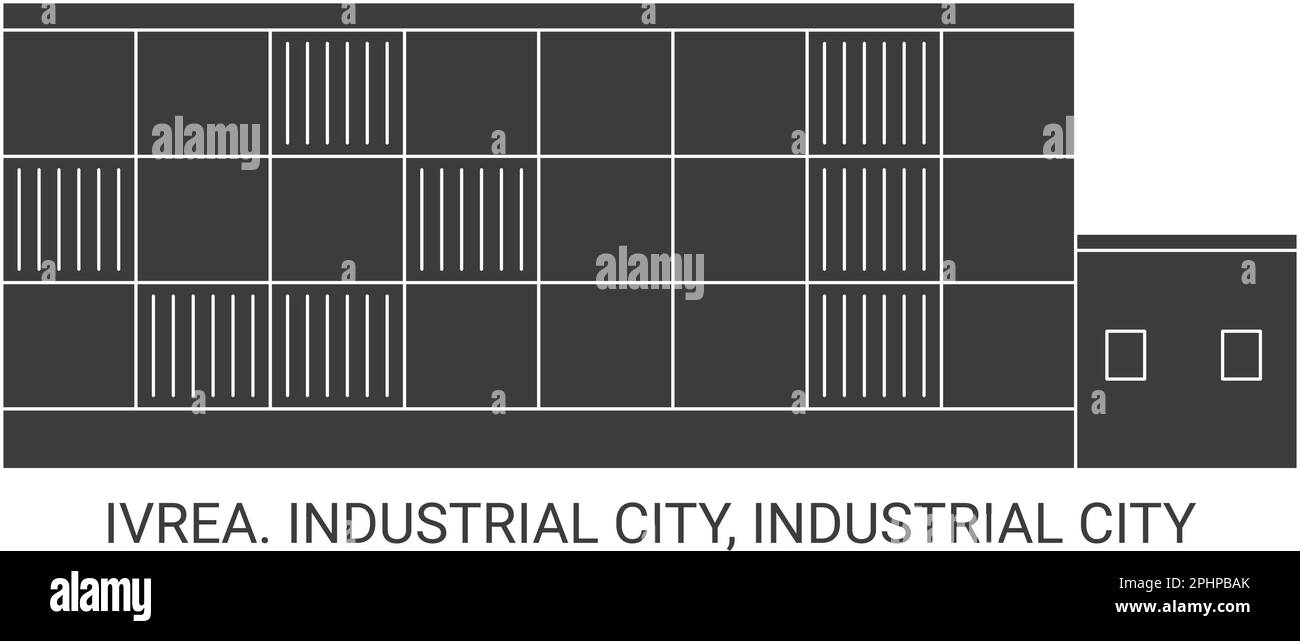 Italien, Ivrea, Industrial City, Reise-Wahrzeichen-Vektordarstellung Stock Vektor