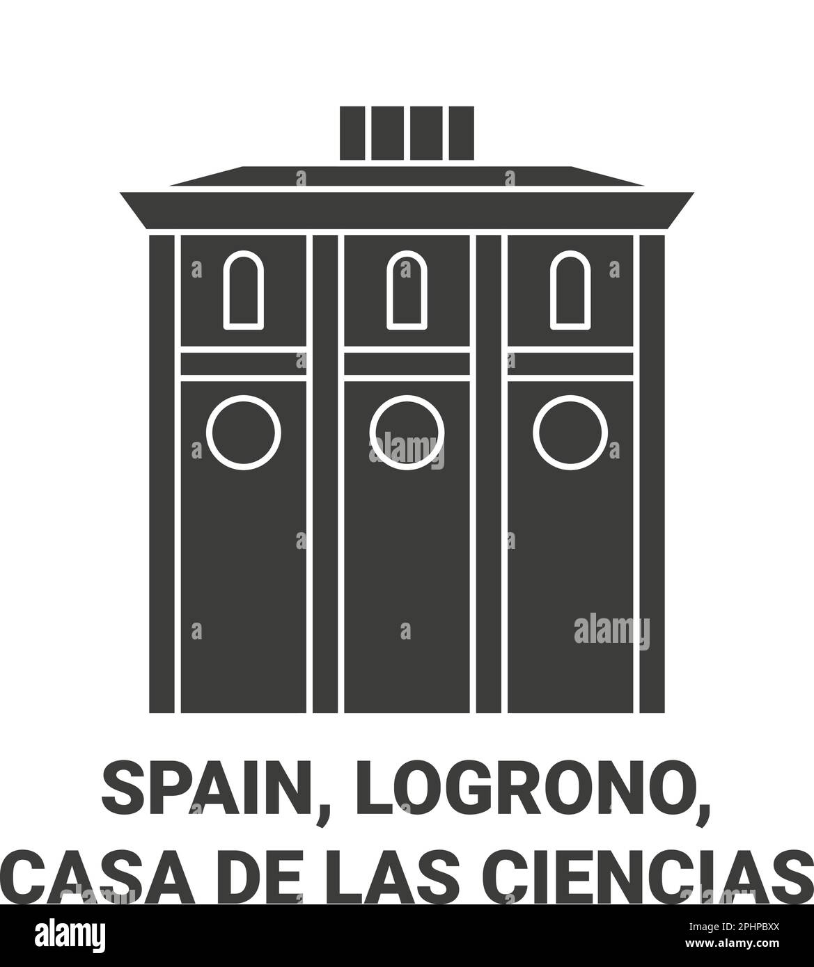 Spanien, Logrono, Casa De Las Ciencias Reise-Vektordarstellung Stock Vektor