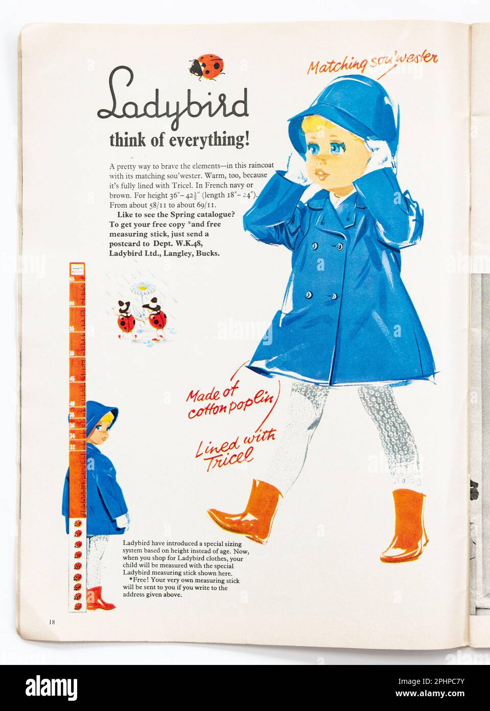 Ladybird Kinderbekleidung Markenwerbung aus dem Women Realm Home Nähen und Stricken Magazin April 1967 Stockfoto