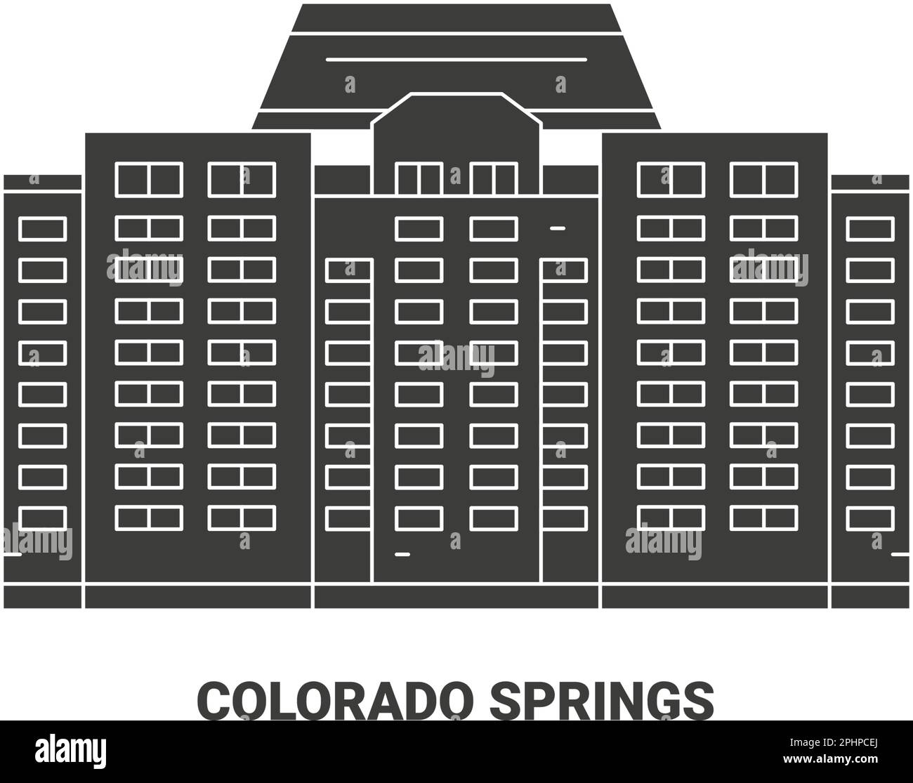 Usa. Vektordarstellung von Reisezielen in Colorado Springs Stock Vektor