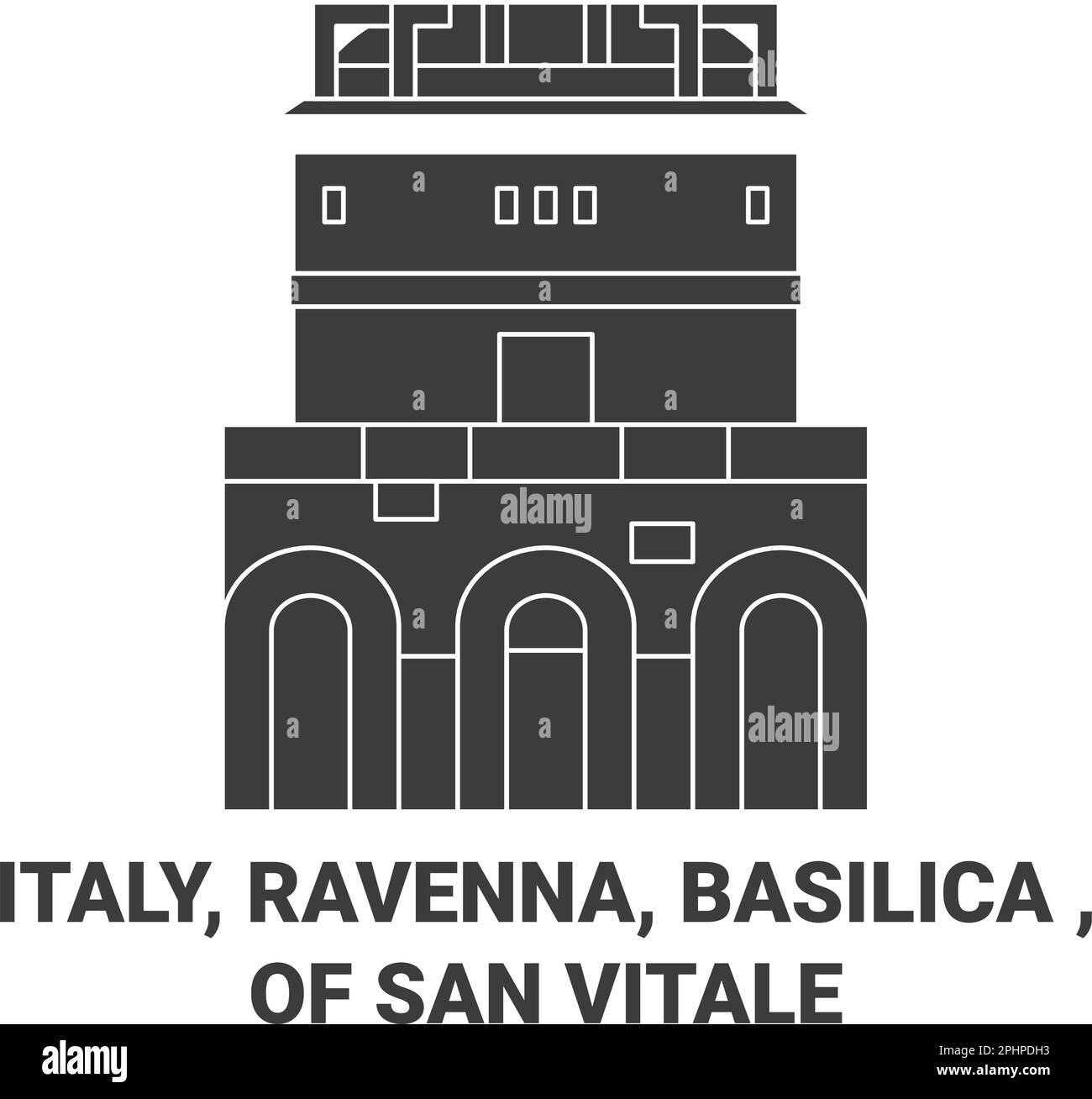 Italien, Ravenna, Basilika von San Vitale reisen als Vektorbild Stock Vektor