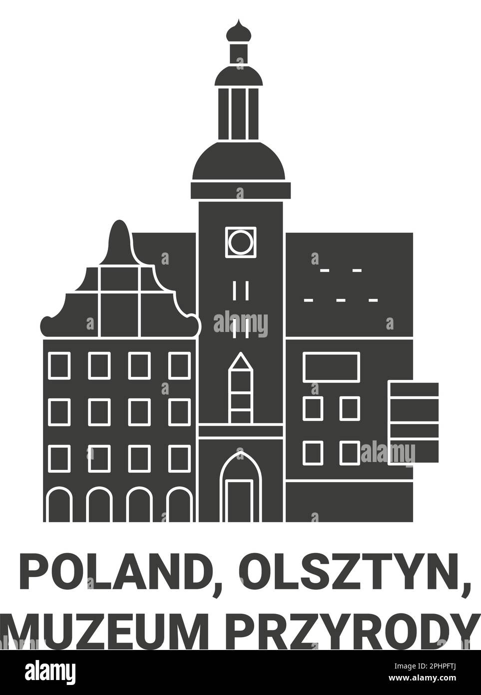 Polen, Olsztyn, Muzeum Przyrody reisen als Vektordarstellung Stock Vektor