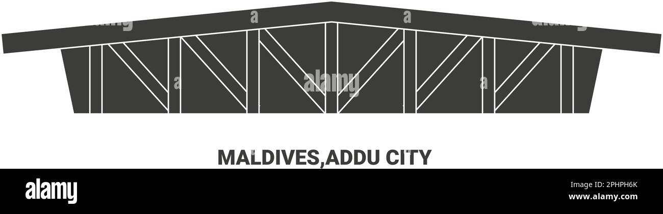 Malediven, Addu City, Reise-Wahrzeichen-Vektordarstellung Stock Vektor