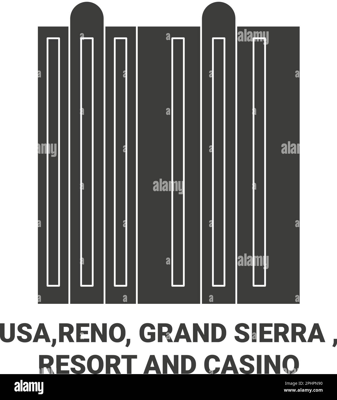 USA, Reno, Grand Sierra, Resort und Casino Reise Wahrzeichen Vektordarstellung Stock Vektor