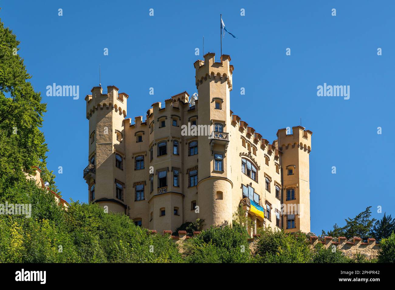 Das Schloss Hohenschwangau, die Kinderresidenz von König Ludwig II. Aus Bayern Stockfoto