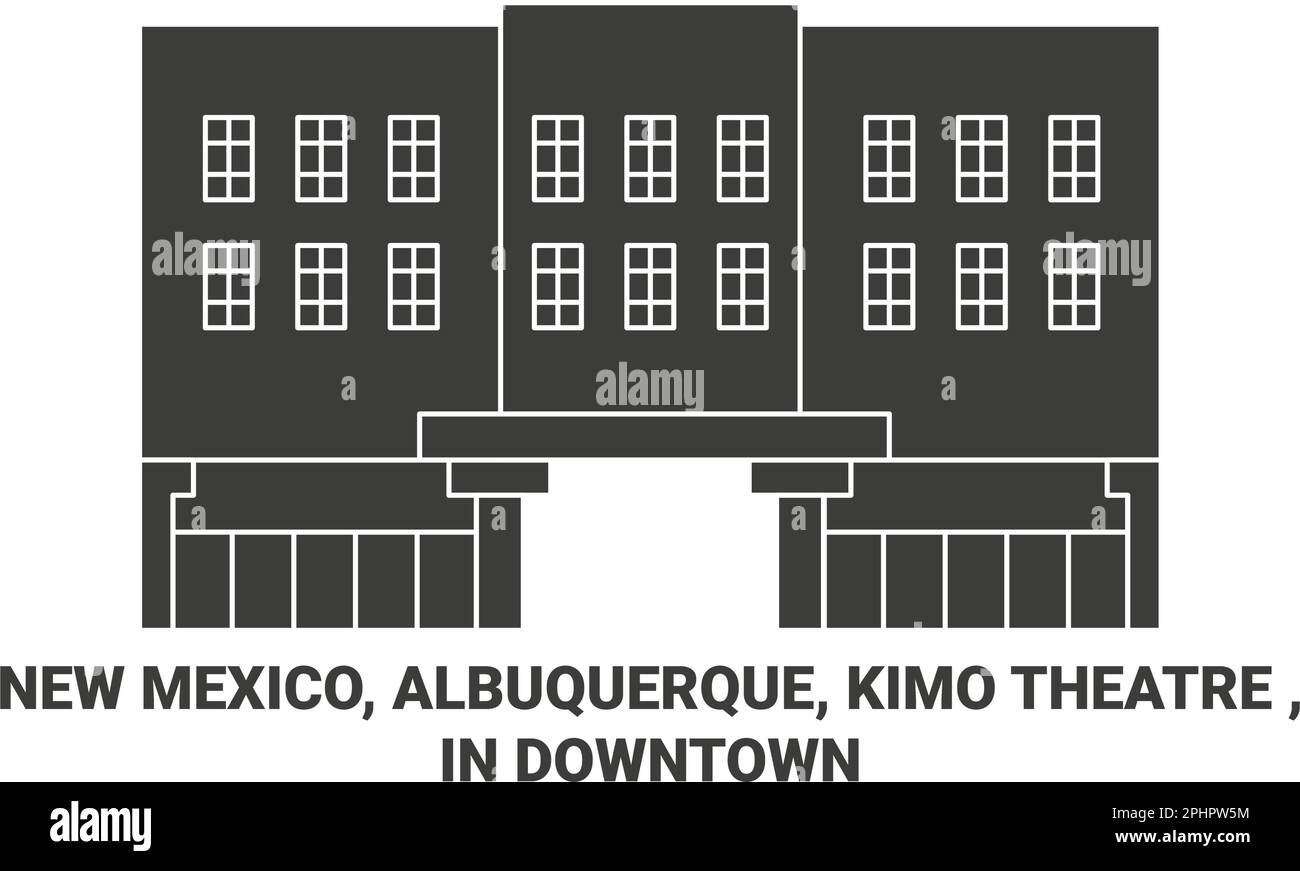 USA, New Mexico, Albuquerque, Kimo Theatre , in Downtown Reise Wahrzeichen Vektordarstellung Stock Vektor