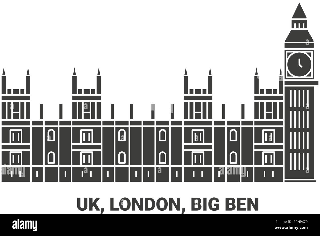 England, London, Big Ben, Reise-Wahrzeichen-Vektordarstellung Stock Vektor