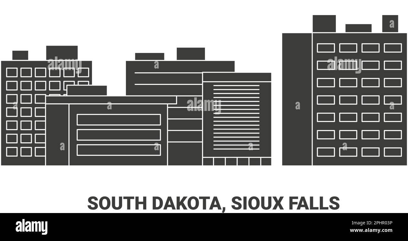 USA, South Dakota, Sioux Falls, eine Vektordarstellung der Wahrzeichen Stock Vektor