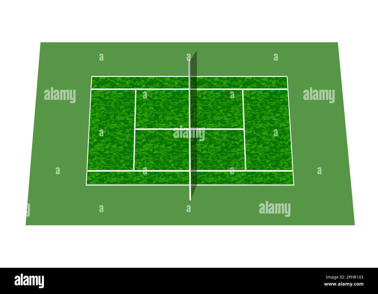 Tennisplatz-Vektordarstellung isoliert auf weißem Hintergrund Stock Vektor