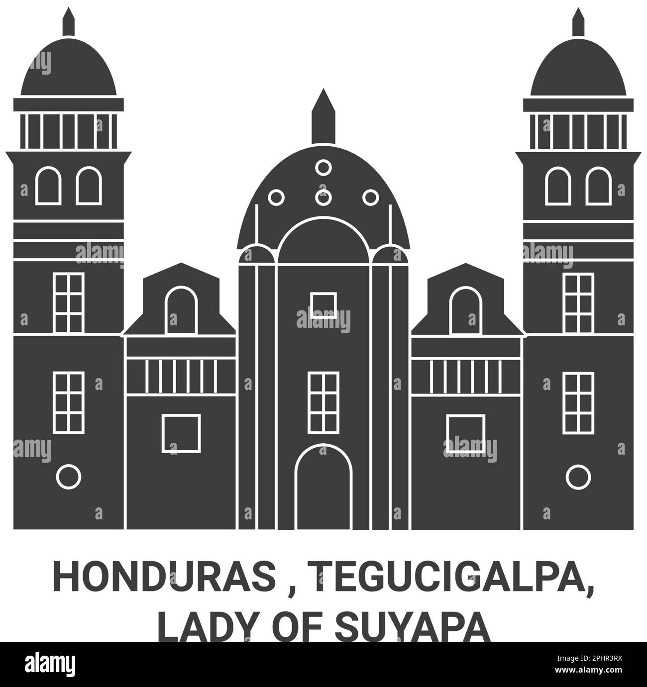 Honduras, Tegucigalpa, Lady of Suyapa, Reise-Wahrzeichen-Vektordarstellung Stock Vektor