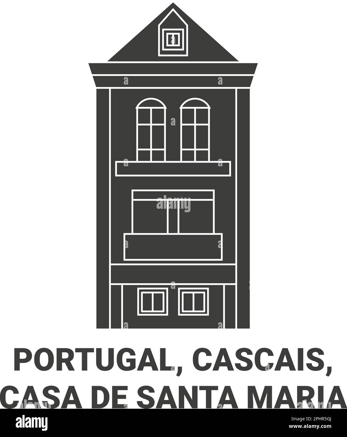 Portugal, Cascais, Casa De Santa Maria reisen Wahrzeichen-Vektordarstellung Stock Vektor