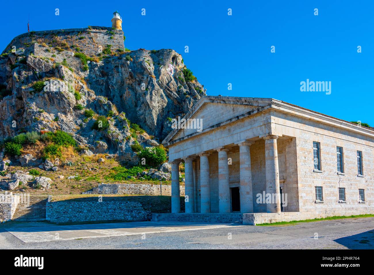 Heilige Kirche пёЏat Jorge der Palaio Frourio auf der griechischen Insel Korfu. Stockfoto