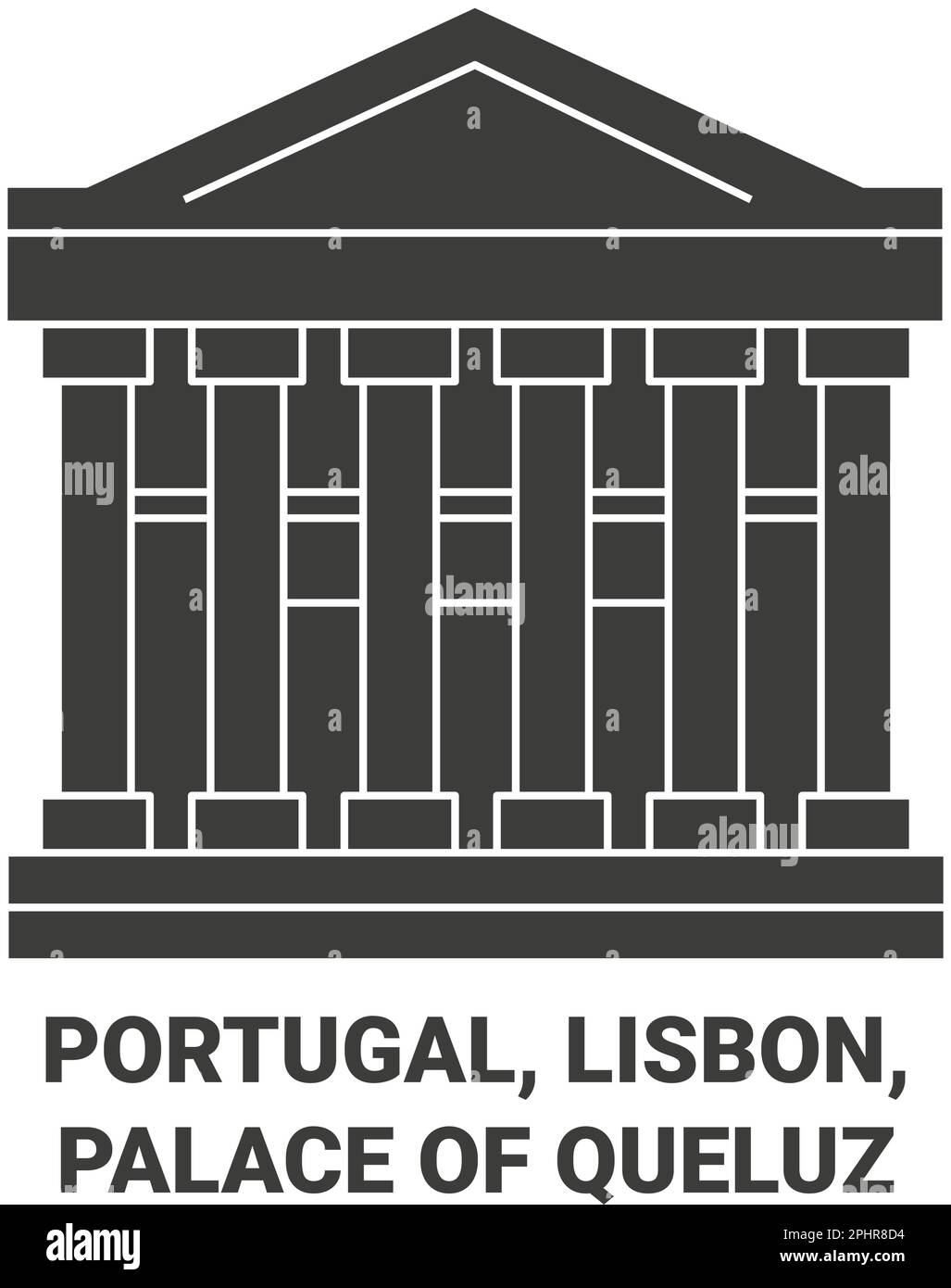 Portugal, Lissabon, Palast von Queluz reisen Wahrzeichen Vektordarstellung Stock Vektor