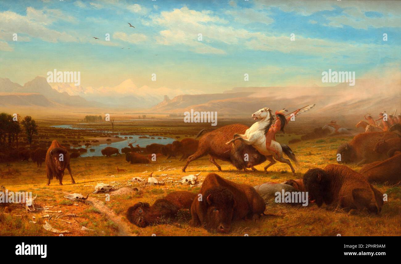 Das letzte der Büffel (1888) Gemälde von Albert Bierstadt Stockfoto