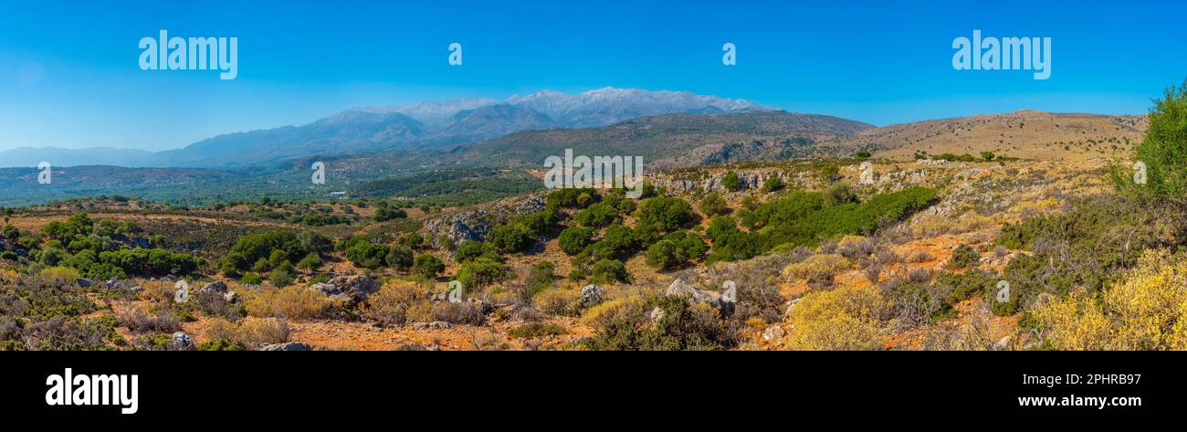 Hügelige Landschaft der griechischen Insel Kreta. Stockfoto