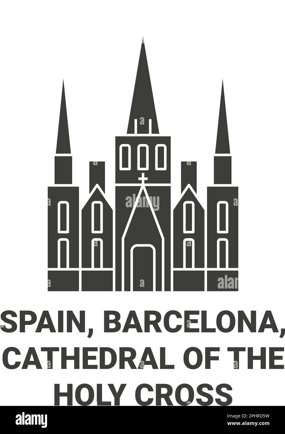 Spanien, Barcelona, die Kathedrale des Heiligen Kreuzes reisen als Vektorgrafik Stock Vektor
