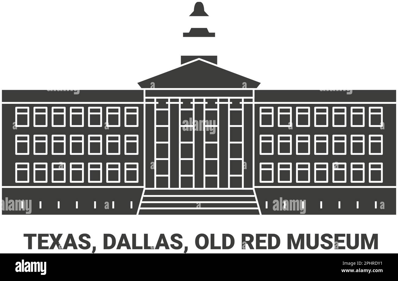 USA, Texas, Dallas, Old Red Museum, Reiseziel-Vektordarstellung Stock Vektor