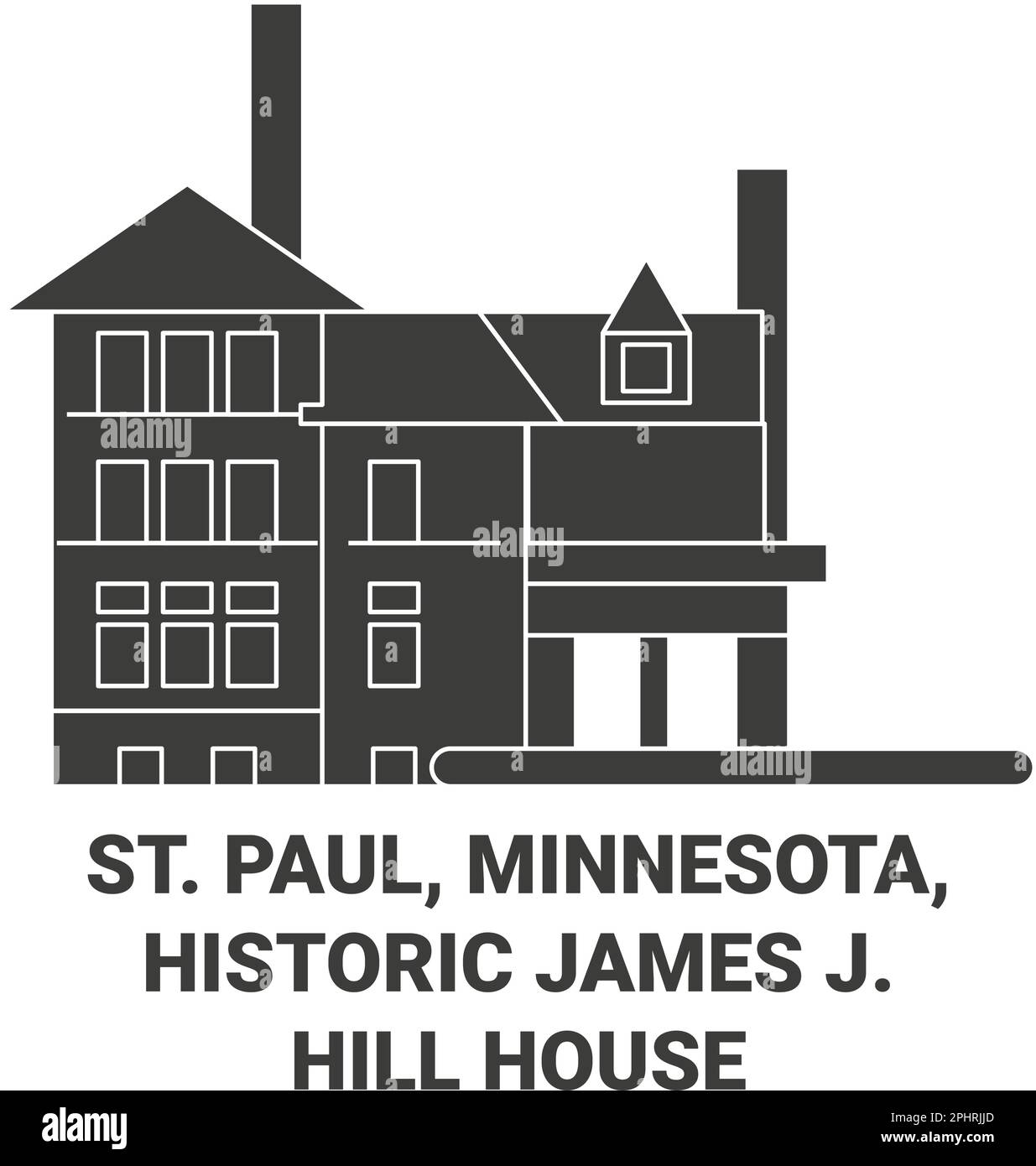 Usa, St. Paul, Minnesota, historische James J. Hill House, eine Vektordarstellung Stock Vektor