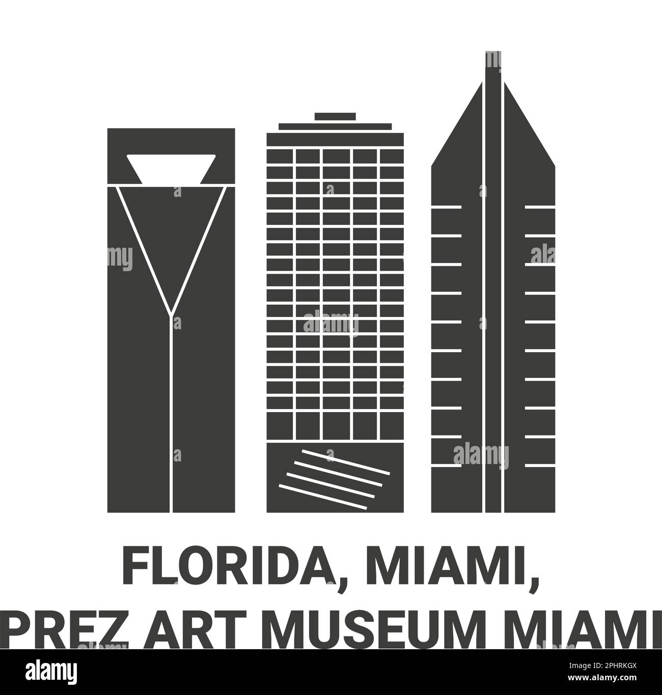 USA, Florida, Miami, Prez Art Museum, Miami, Reiseziel-Vektordarstellung Stock Vektor