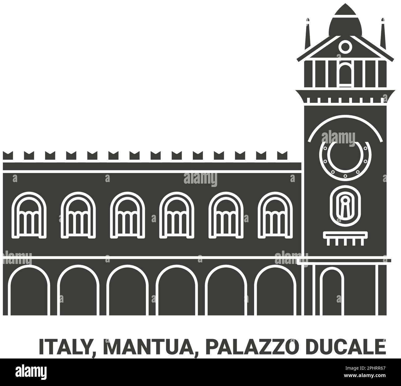 Italien, Mantua, Palazzo Ducale reisen Wahrzeichen Vektordarstellung Stock Vektor