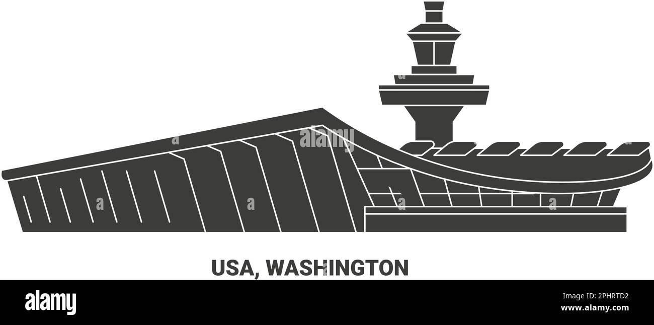USA, Washington, Reise-Wahrzeichen-Vektordarstellung Stock Vektor