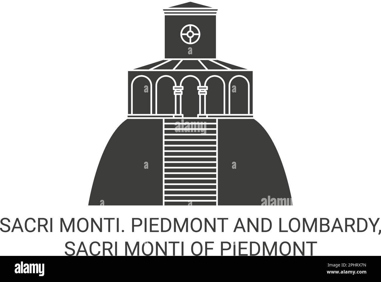 Italien, Sacri Monti von Piemont reisen als Vektorgrafik Stock Vektor
