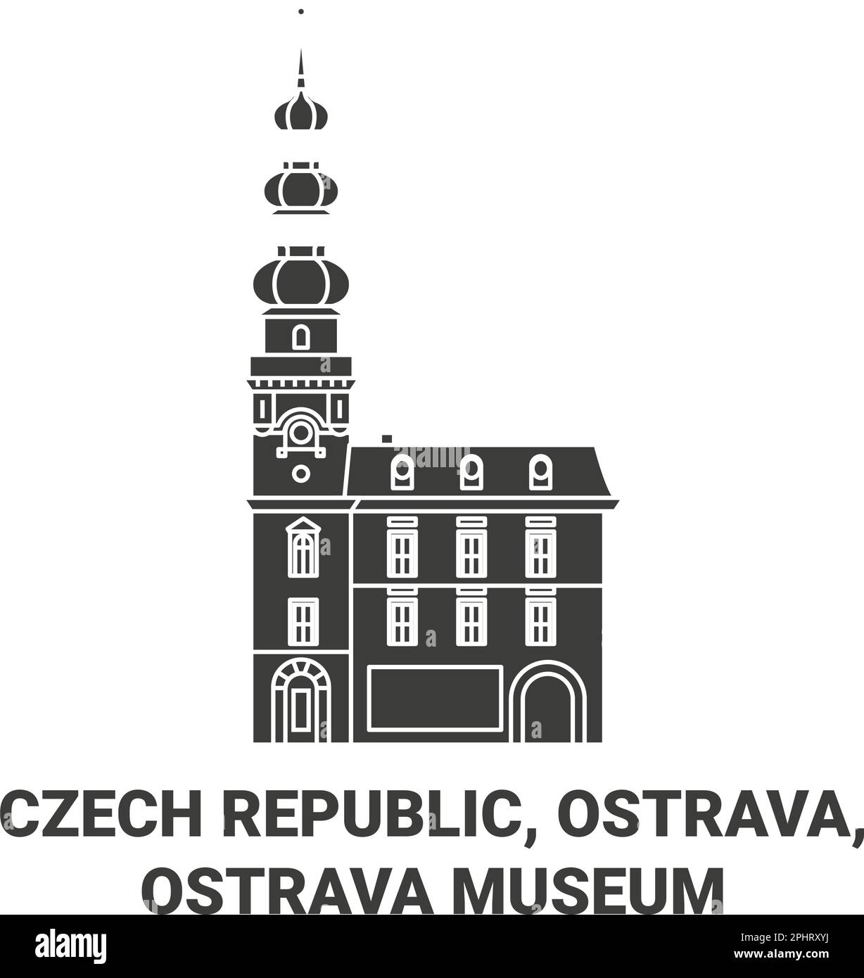 Tschechische Republik, Ostrava, Ostrava Museum Reise Wahrzeichen Vektordarstellung Stock Vektor
