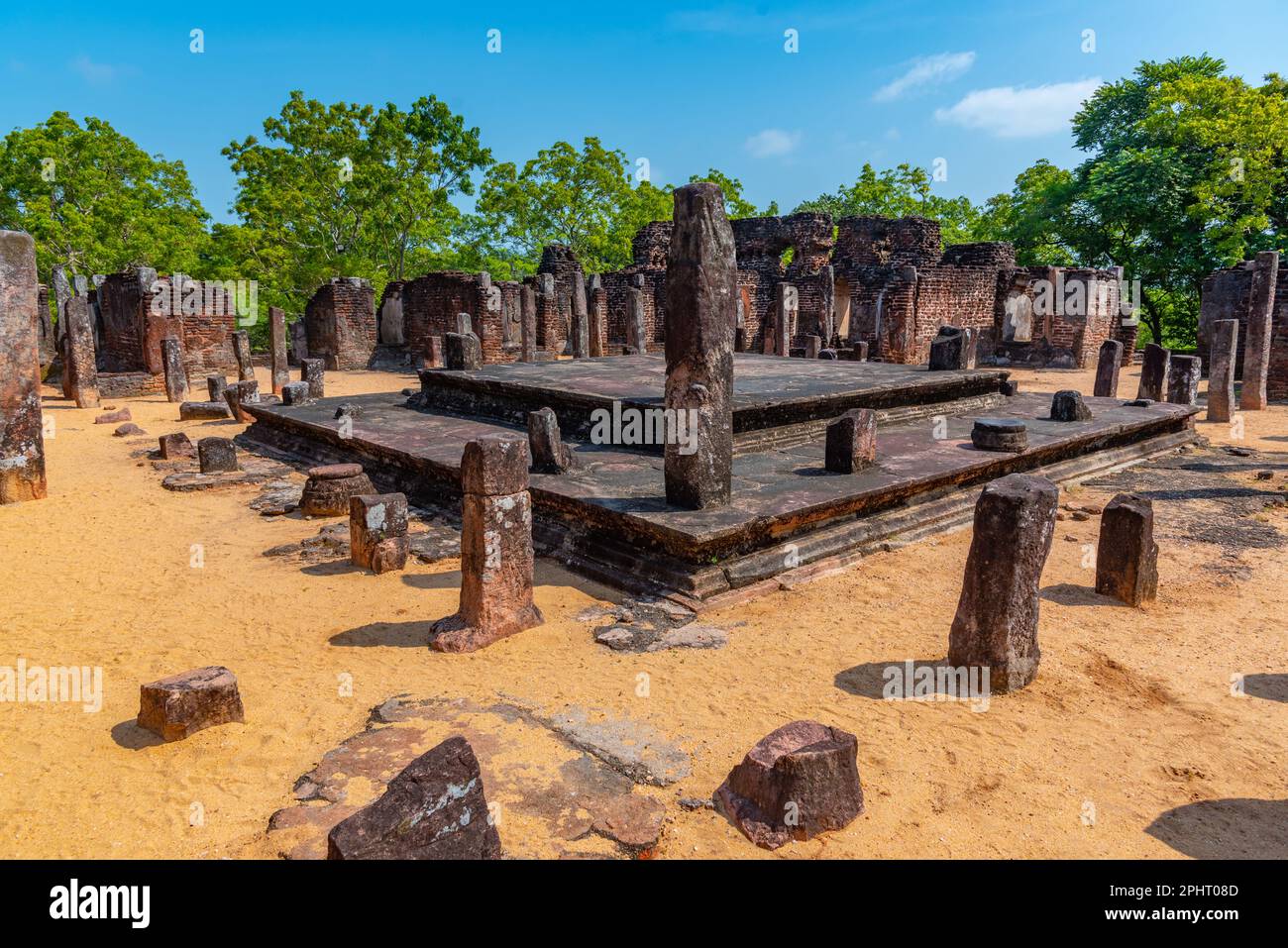 Alahana Pirivena in Polonnaruwa, Sri Lanka. Stockfoto