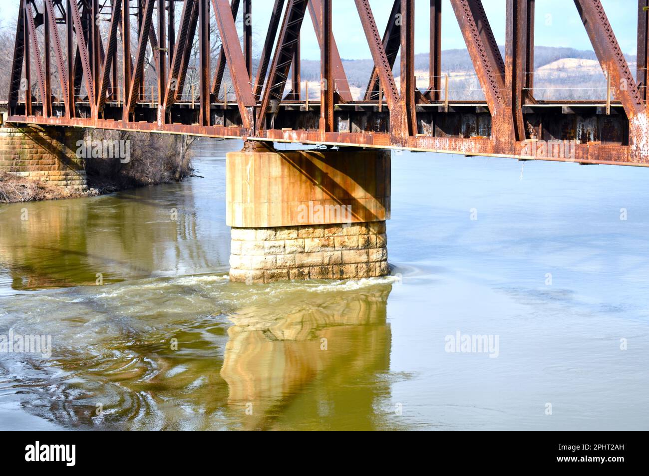 Union Pacific Railroad Bridge über den Neosho (Grand) River in Fort
