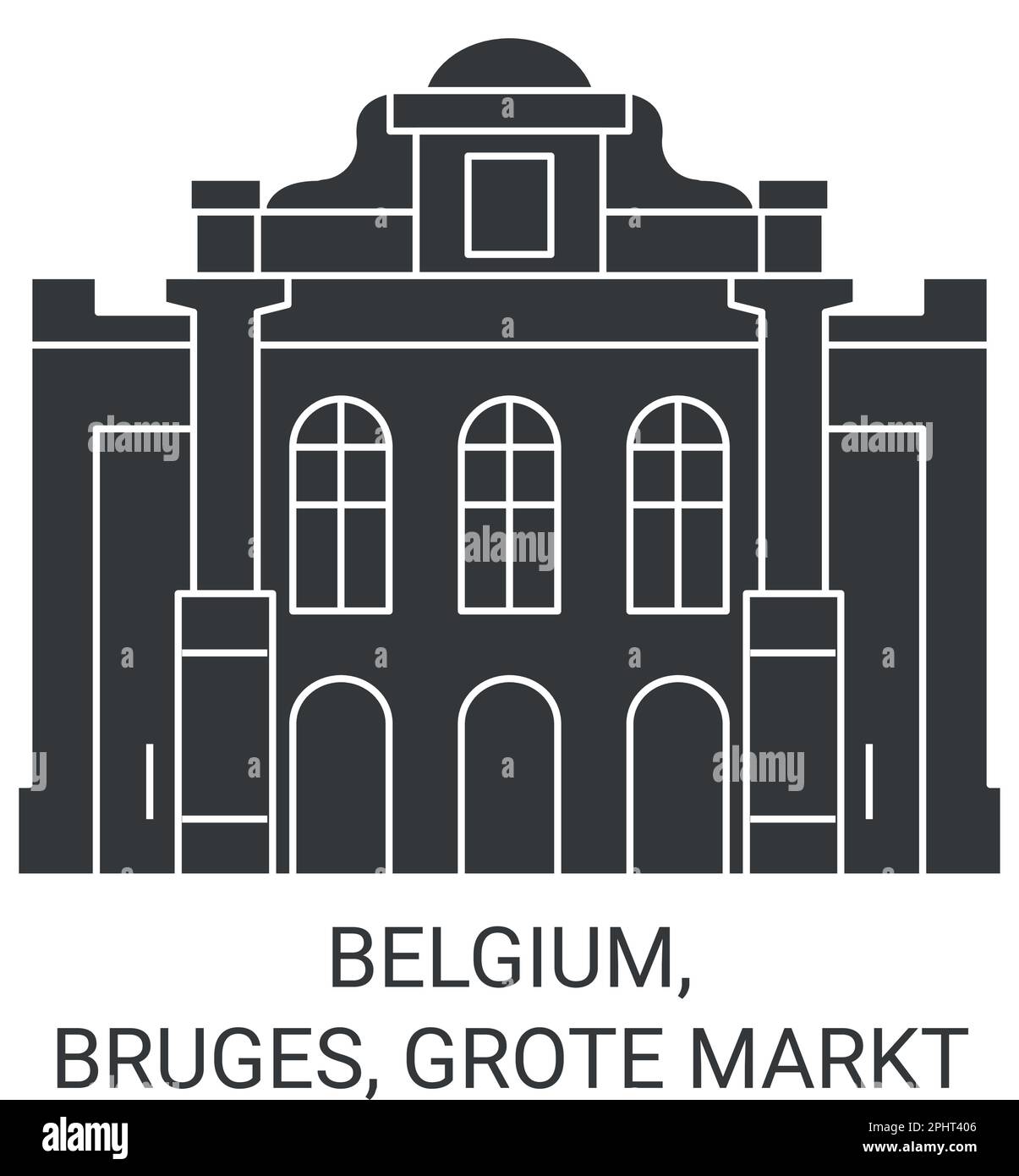 Belgien, Brügge, Grote Markt Stock Vektor