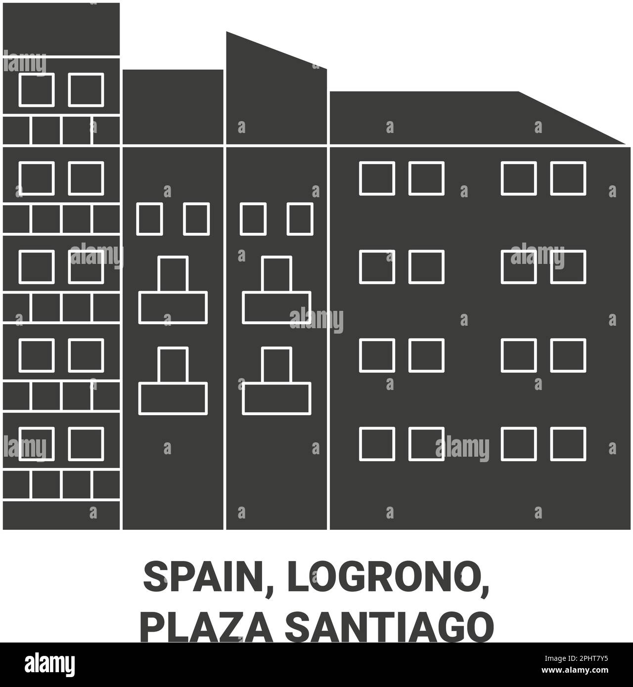 Spanien, Logrono, Plaza Santiago reisen als Vektorbild Stock Vektor