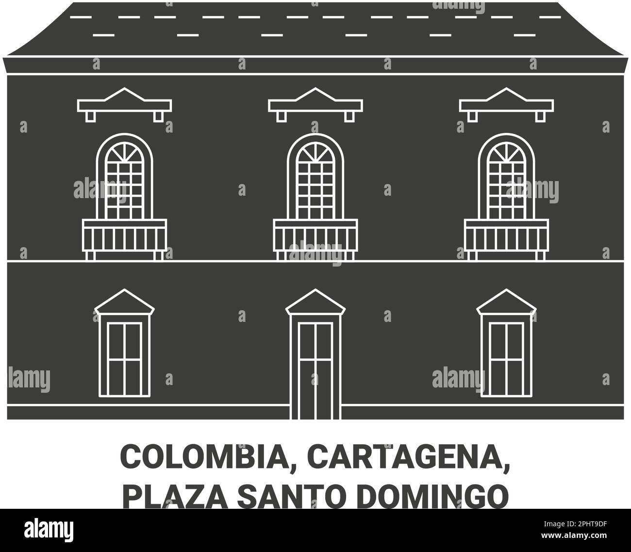 Kolumbien, Cartagena, Plaza Santo Domingo reisen als Vektordarstellung Stock Vektor